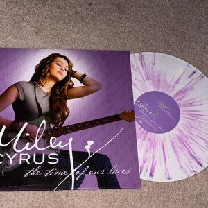 Miley Cyrus Rare UO Exclusive Vinyl Record with Purple and White Spin